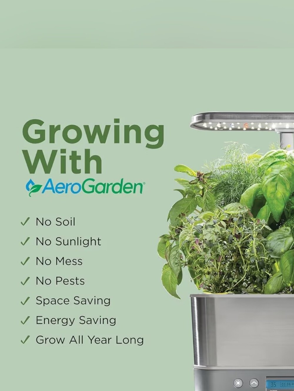 NIB AeroGarden Harvest Elite Indoor Garden Hydroponic System with LED Grow Light - Picture 9 of 11